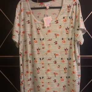 LuLaRoe Classic T - 3XL Pool/Swim Print